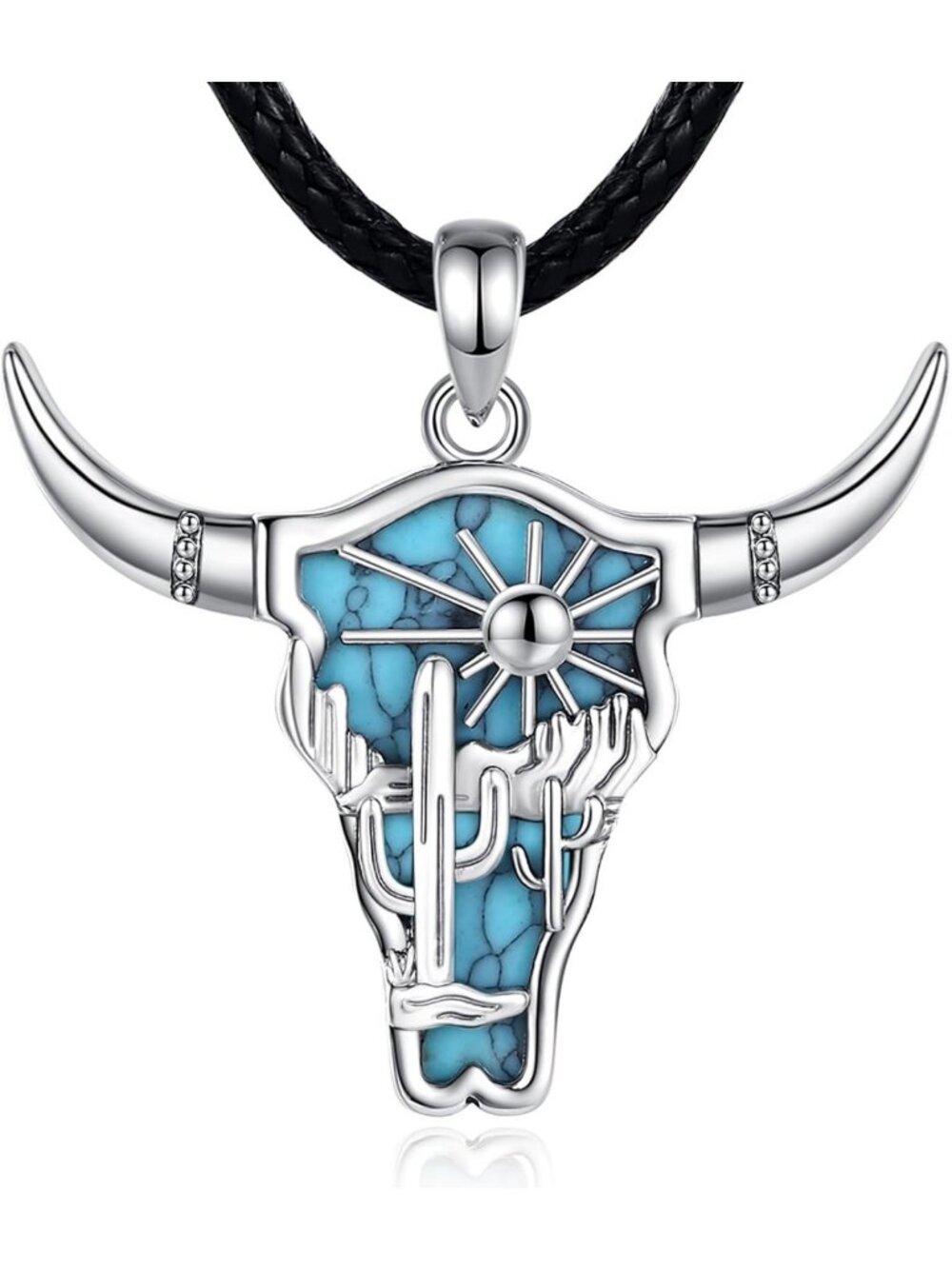 Turquoise Western Cowboy Cowgirl Necklace - Unisex Rustic Jewelry Accessory